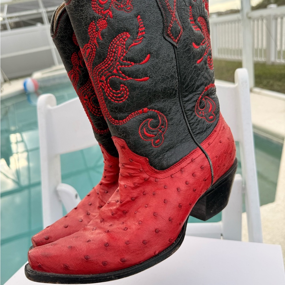 Corral red ostrich cowboy boots - Picture 12 of 12